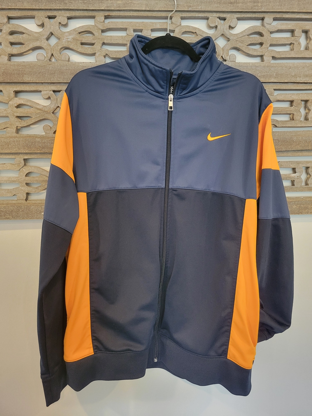 Nike Men’s Navy and Orange Full-Zip Performance Jacket